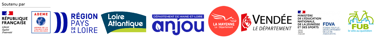 Soutenu par : République française, ADEME, Région Pays de la Loire, Département de Loire-Atlantique, Département de Maine-et-Loire, Département de la Mayenne, Département de la Vendée, Ministère de l'Éducation nationale, FDVA, FUB